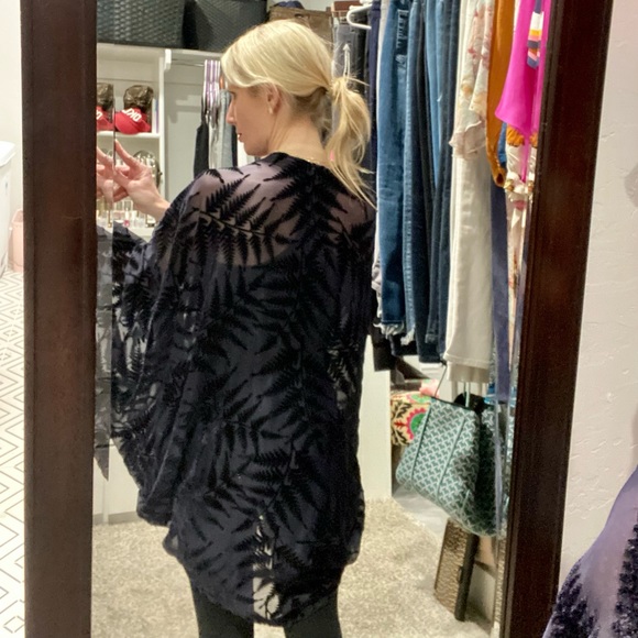 Anthropologie Floreat navy open shawl/cardigan - Picture 4 of 12